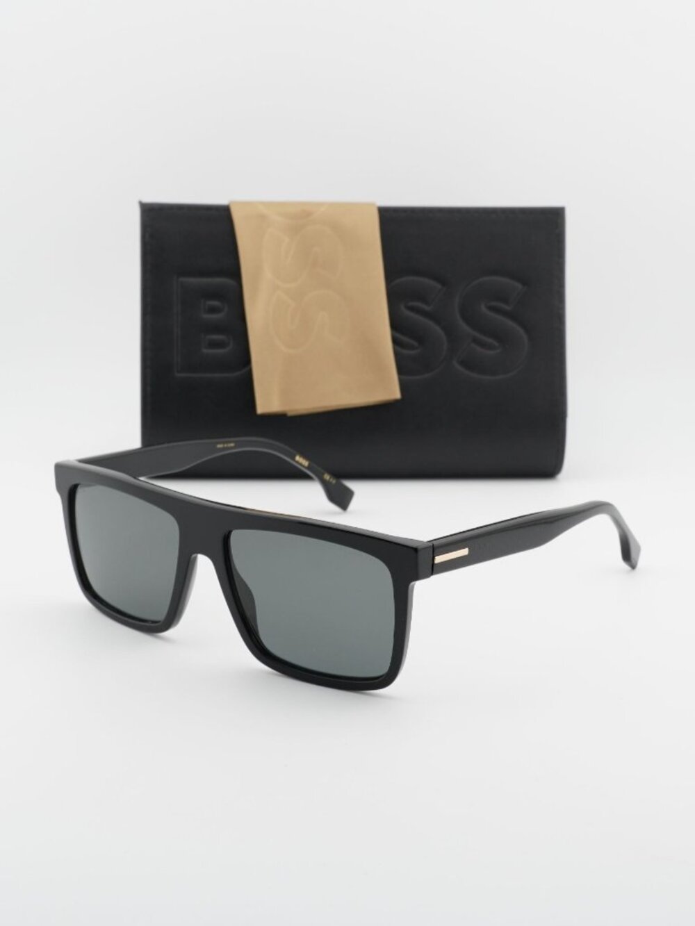 Hugo BOSS 1440/S 807/M9 Square Sunglasses - Black / Grey Polarized